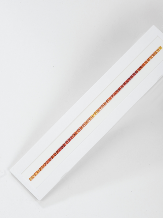 8.1ct Paparacha color tone (Sunrise color) bracelet set