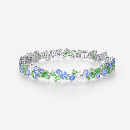 Monet Garden Bracelet|Original Version| 18K White Gold | Natural Gemstone