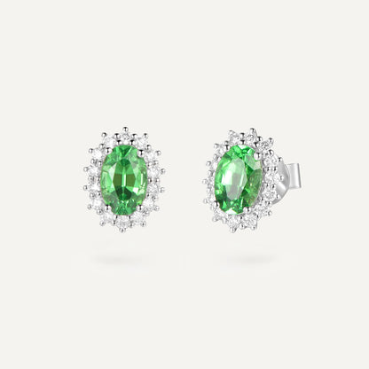 Whisper of the Forest Tsavorite Earring | 18K white gold