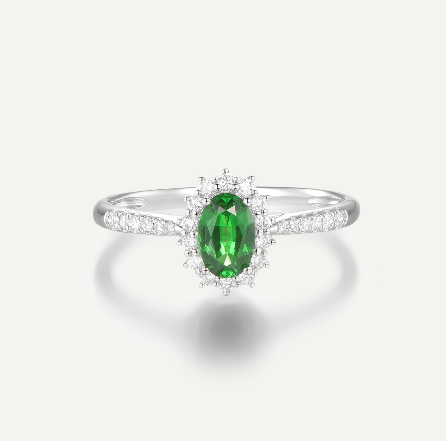 Whisper of the Forest Tsavorite  Ring | 18K white gold