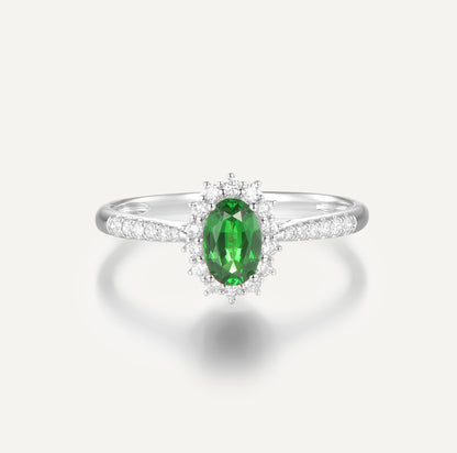 Whisper of the Forest Tsavorite  Ring | 18K white gold