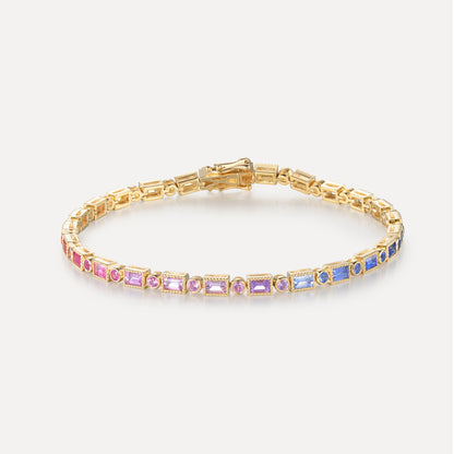 Rainbow Box Bracelet | Original Version | 18K Gold | Natural Colored Sapphire