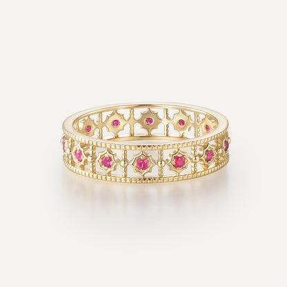 Gothic Ruby Radiance Ring | 18K Gold | Natural Gemstone