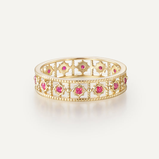Gothic Ruby Radiance Ring | 18K Gold | Natural Gemstone