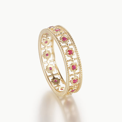 Gothic Ruby Radiance Ring | 18K Gold | Natural Gemstone