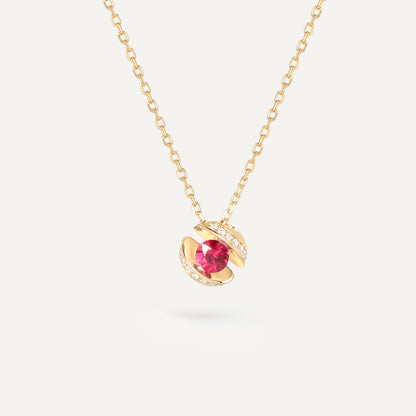 Shell Ruby Necklace | 18K Yellow Gold | Natural Gemstone