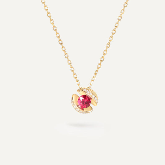 Shell Ruby Necklace | 18K Yellow Gold | Natural Gemstone