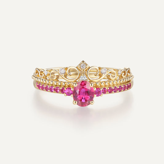 Crown Royale Ruby Ring | 18K Gold