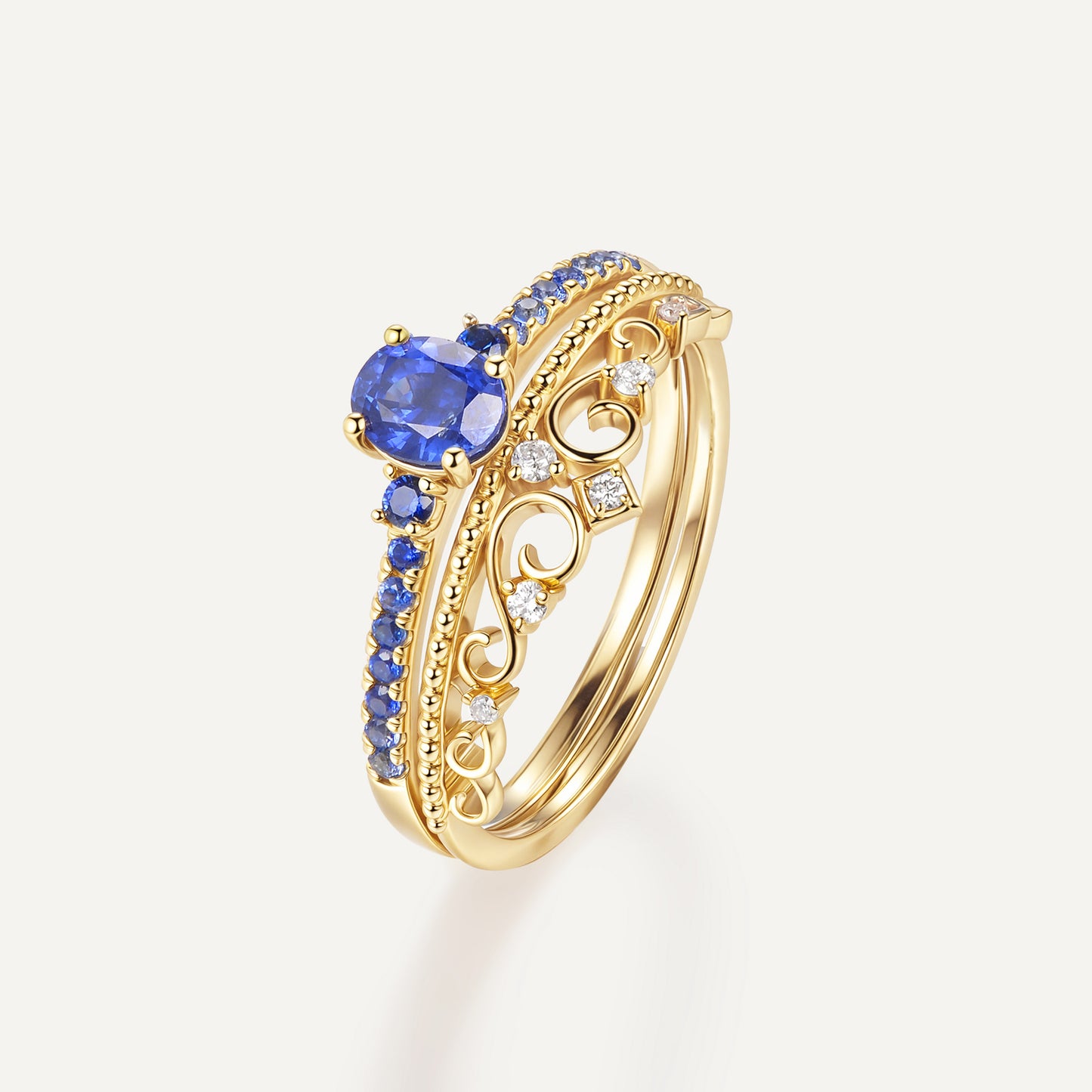 Crown Royale Sapphire Ring | 18K Gold | Natural Gemstone