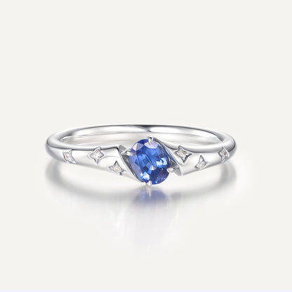 Sapphire Meteor  Ring | 18K white gold | Natural Gemstone