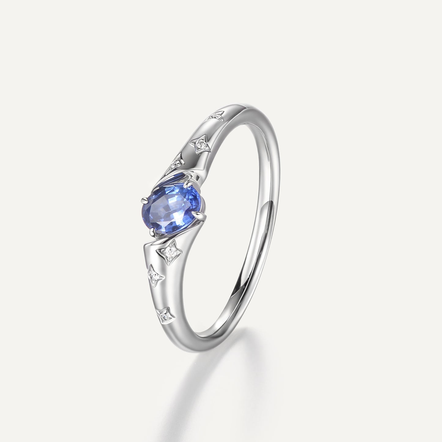 Sapphire Meteor  Ring | 18K white gold | Natural Gemstone