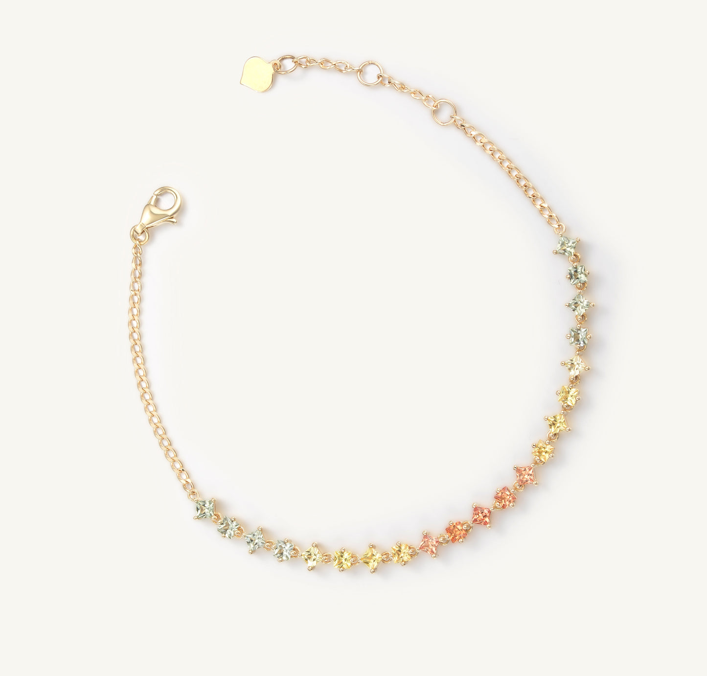 Sunflower Bracelet | Adjustable Chain Version| 18K Yellow Gold