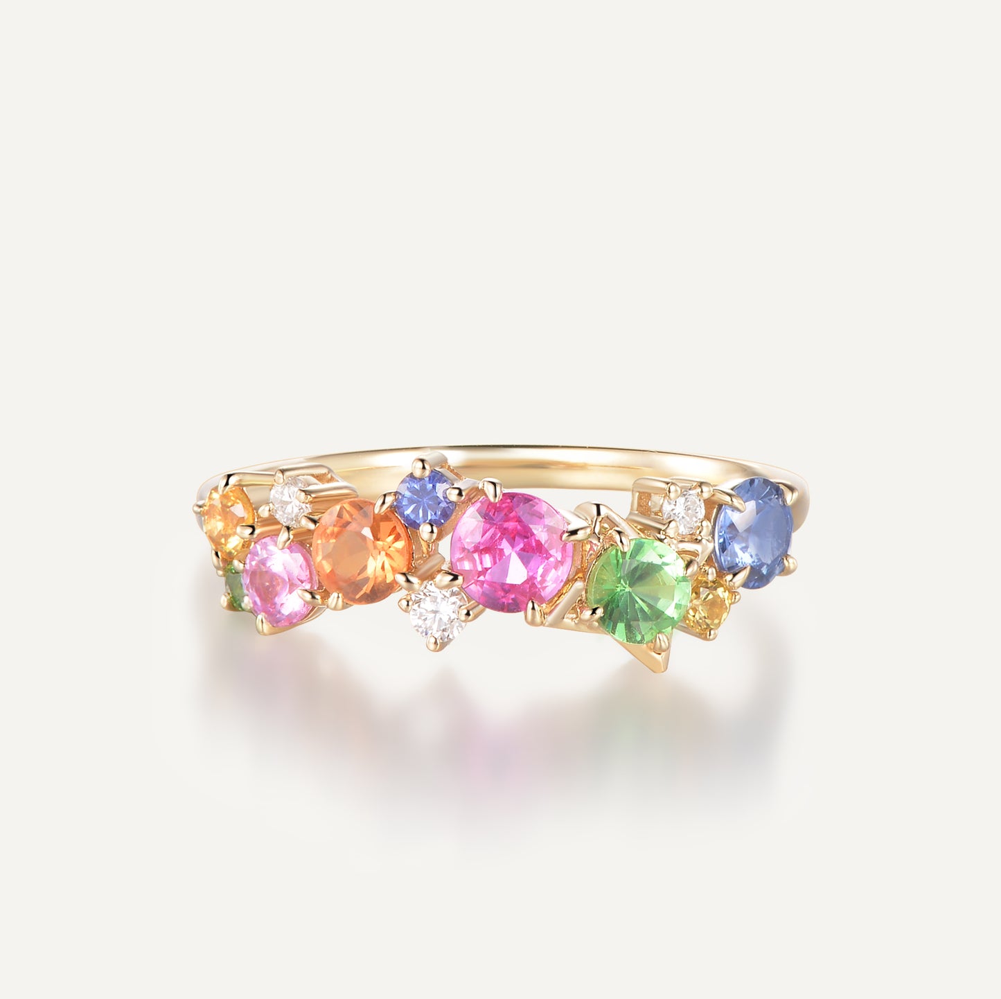 Secret Garden Ring | 18K Yellow Gold | Natural Gemstone