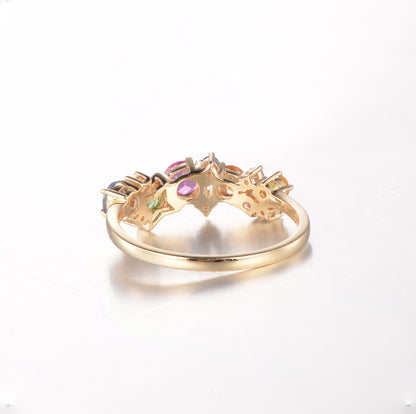 Secret Garden Ring | 18K Yellow Gold | Natural Gemstone