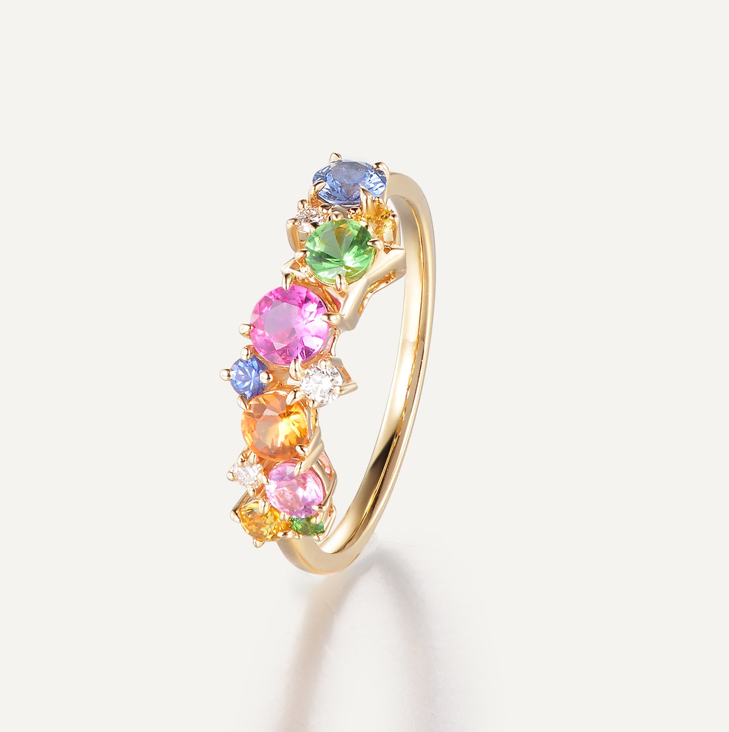 Secret Garden Ring | 18K Yellow Gold | Natural Gemstone