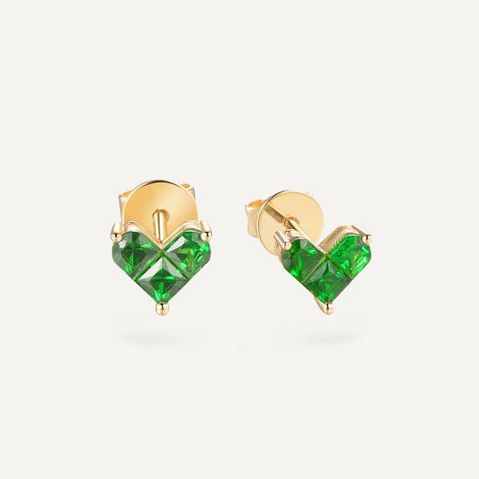 Tsavorite Love KnoT Stud Earrings | 18K yellow gold