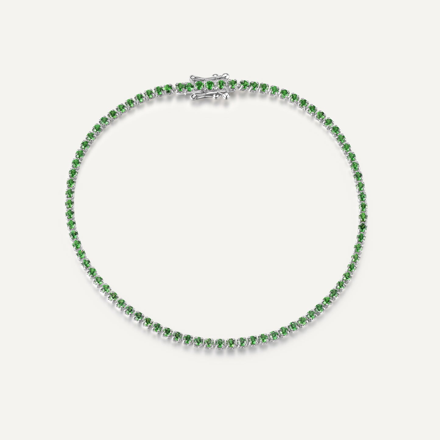 Tsavorite Tennis  Bracelet | 18K white gold