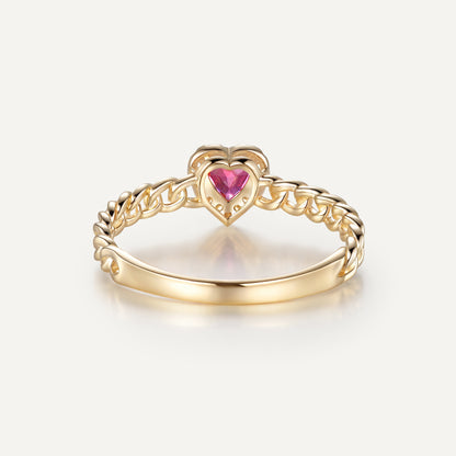 Crimson Heart Ring | 18K yellow gold