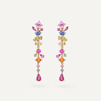Secret Garden Earring | 18K Yellow Gold | Natural Gemstone