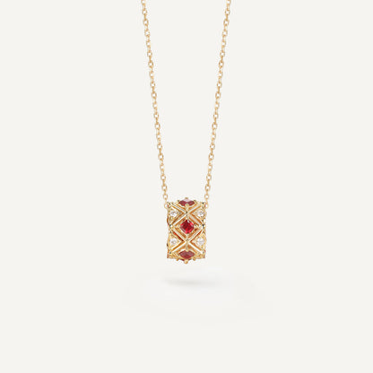 Ruby Crucis Eternum Necklace | 18k yellow gold