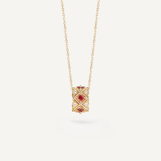Ruby Crucis Eternum Necklace | 18k yellow gold