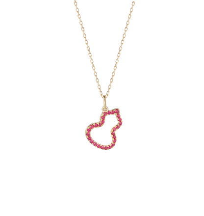 Crimson Ruby Gourd Necklace | 18K yellow gold