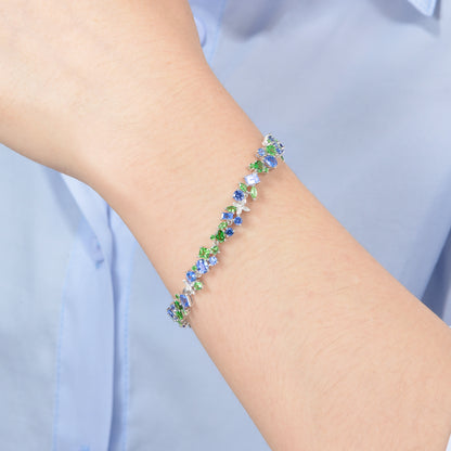 Monet Garden Bracelet|Original Version| 18K White Gold | Natural Gemstone