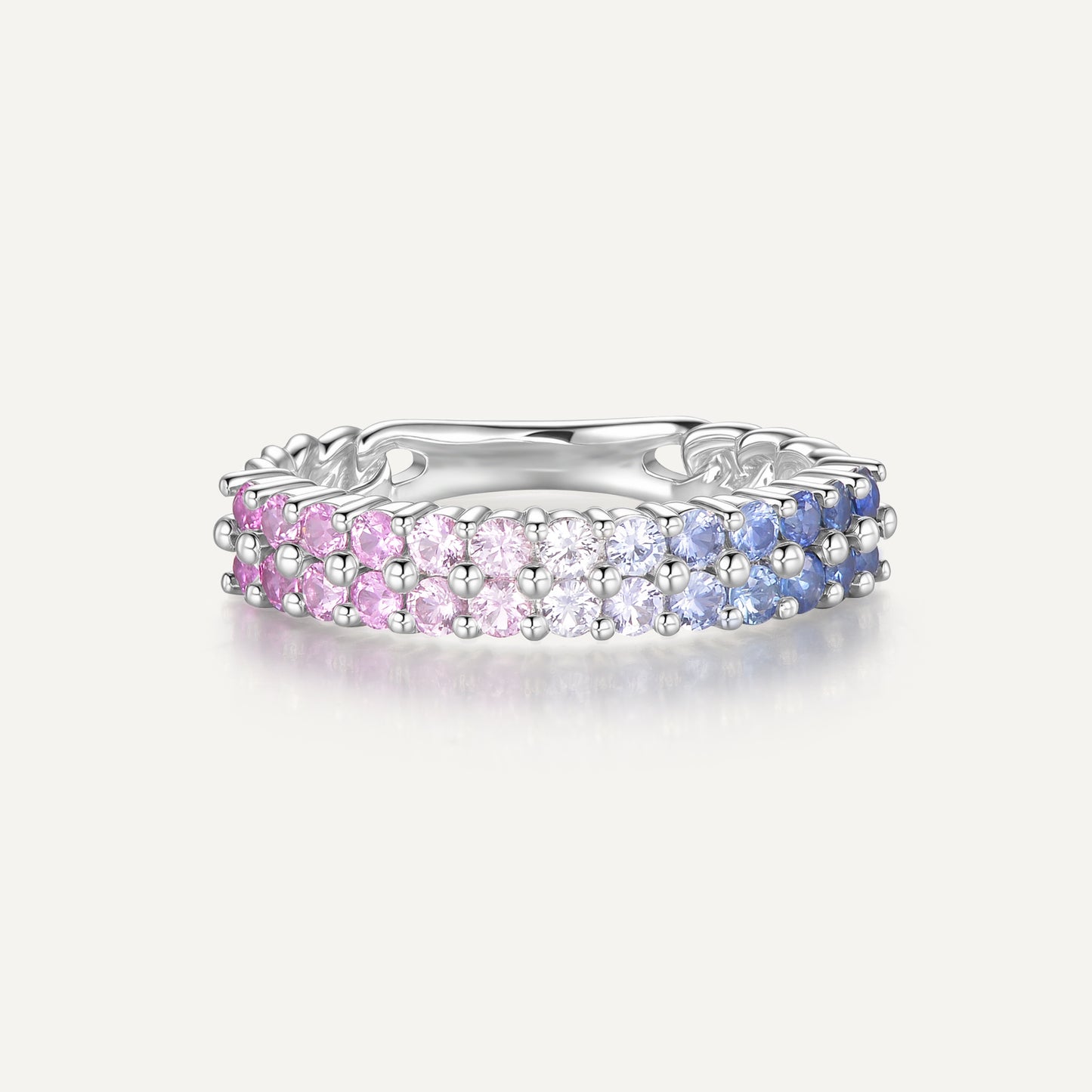 Monet's Water Lily Mirage Ring | Pt 950 | Natural Sapphires