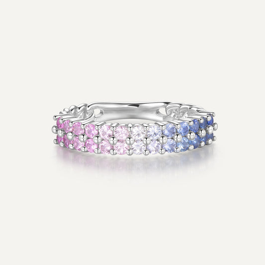 Monet's Water Lily Mirage Ring | Pt 950 | Natural Sapphires