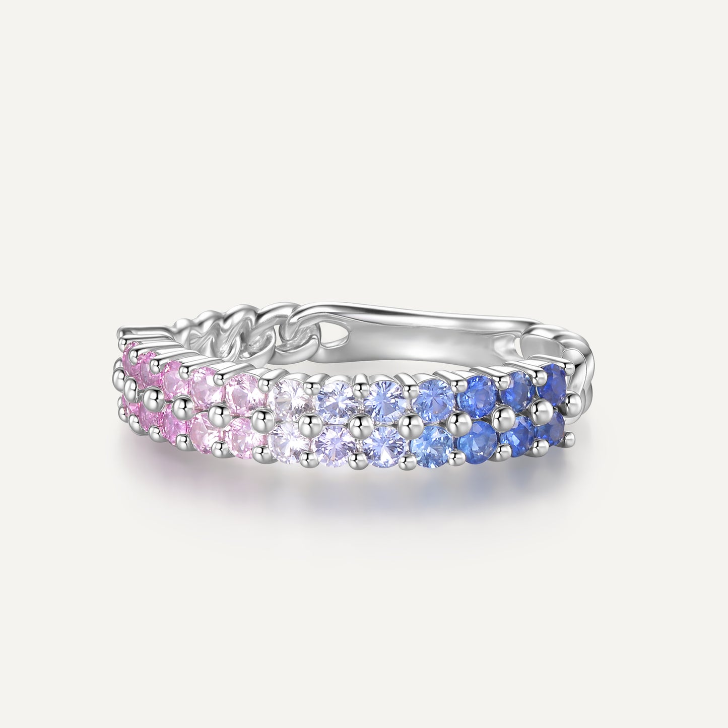 Monet's Water Lily Mirage Ring | Pt 950 | Natural Sapphires