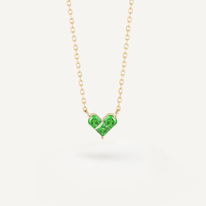 Tsavorite Love Knot Clavicle Necklace | 18K gold