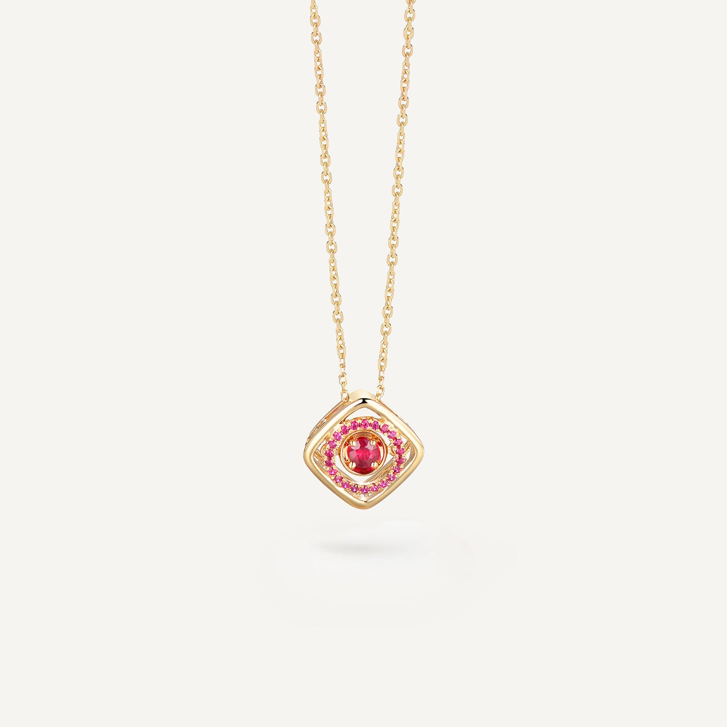 Celestial Rhythm Ruby Necklace | 18k yellow gold
