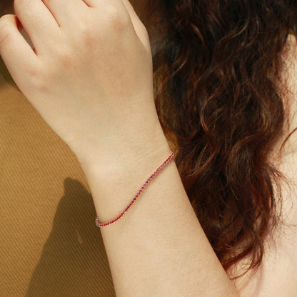 Ruby Tennis Bracelet | 18K gold | Natural Gemstone