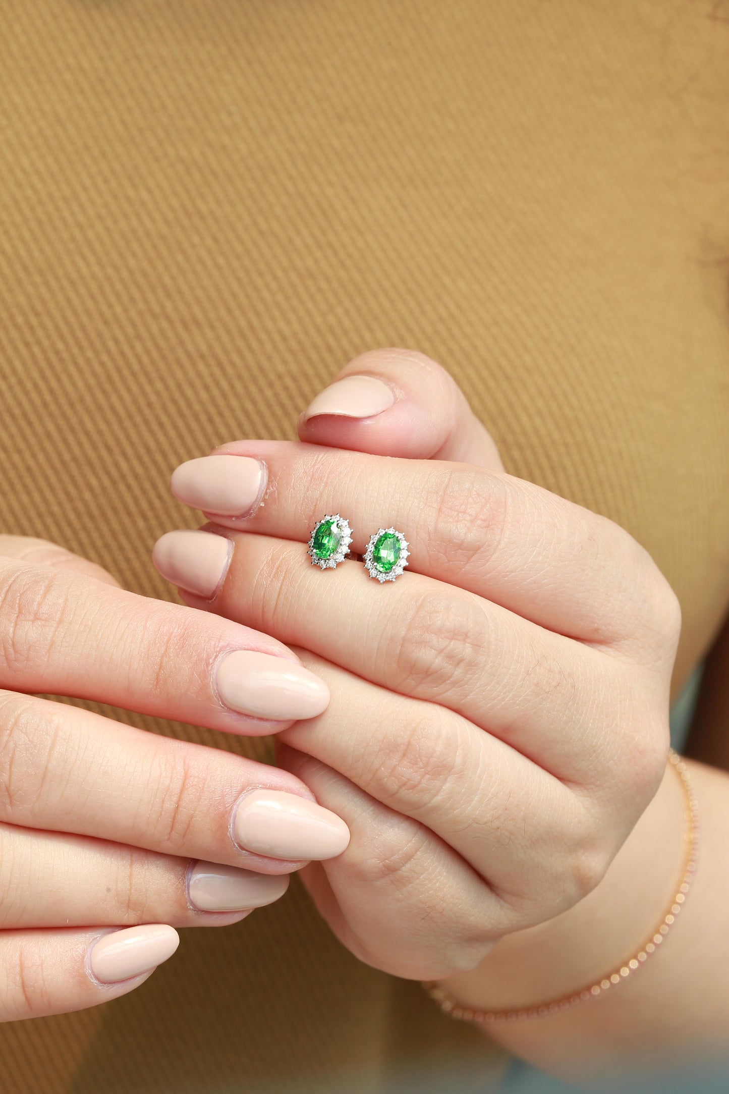 Whisper of the Forest Tsavorite Earring | 18K white gold