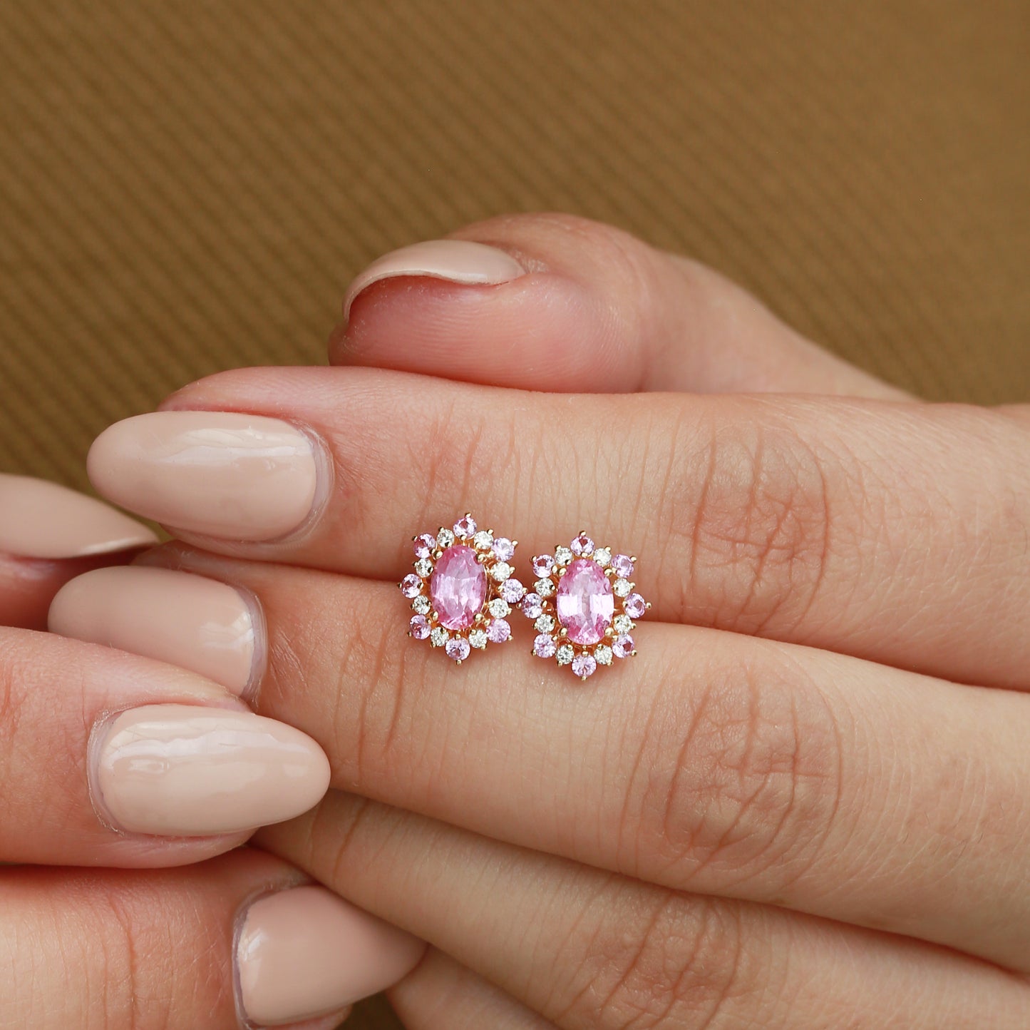 Sakura Blossom Sapphire Earring | 18k yellow gold | Natural Gemstone