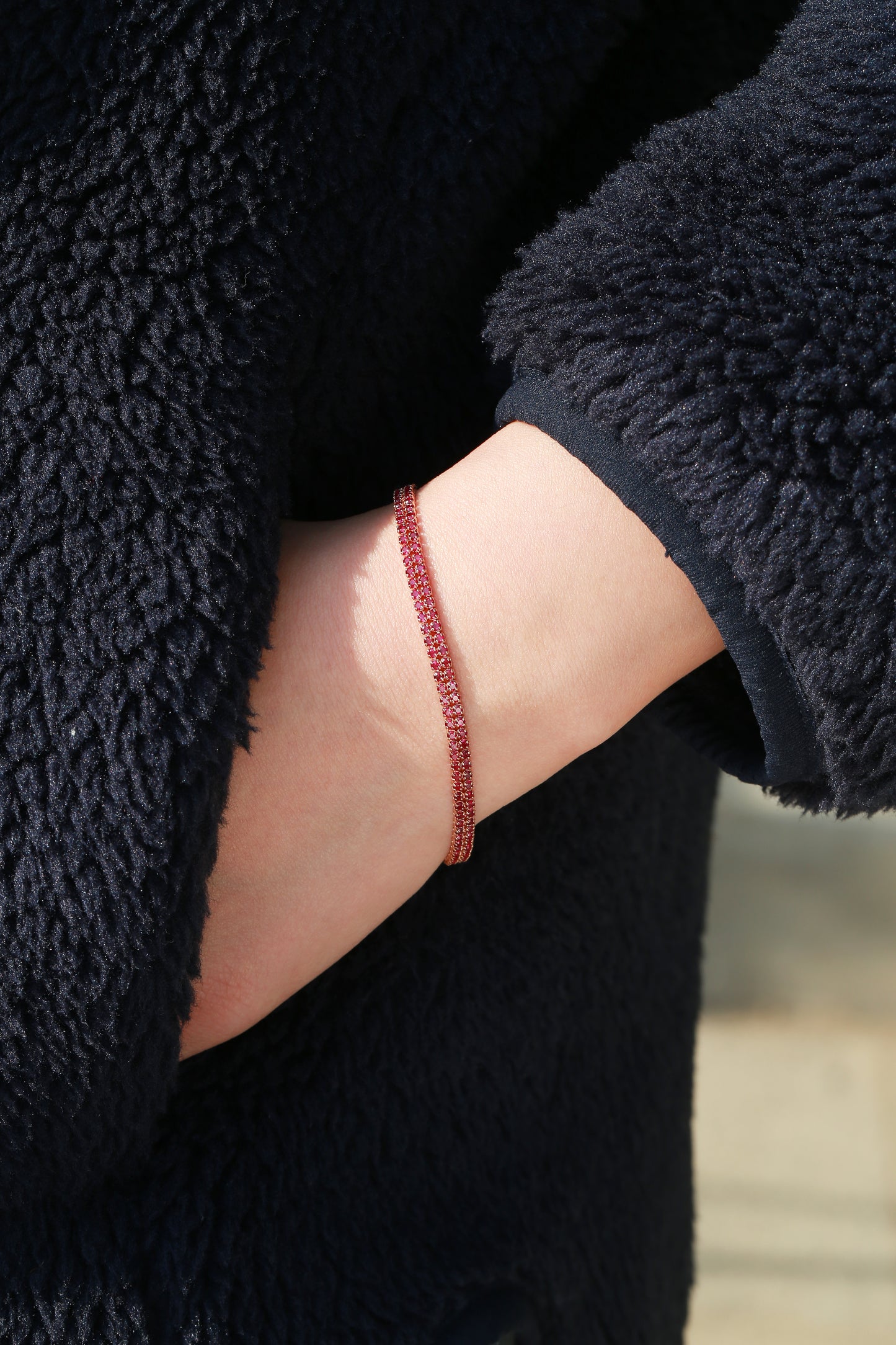 Ruby Tennis Bracelet | Double Row Version | 18K gold