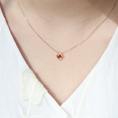 Timeless Filigree Heart Necklace | 18K Yellow Gold | Natural Gemstone