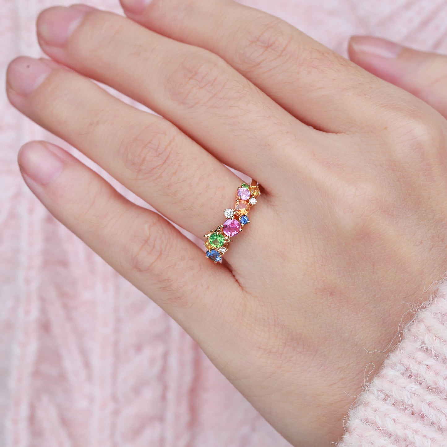 Secret Garden Ring | 18K Yellow Gold | Natural Gemstone