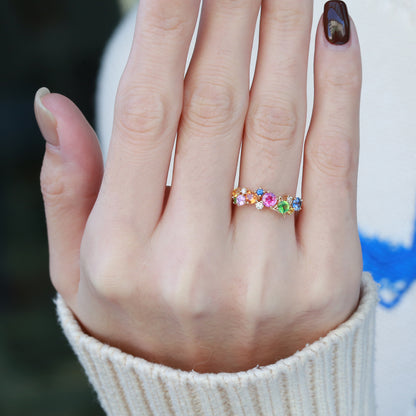 Secret Garden Ring | 18K Yellow Gold | Natural Gemstone