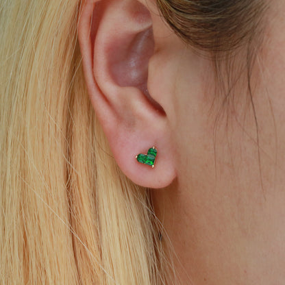 Tsavorite Love KnoT Stud Earrings | 18K yellow gold
