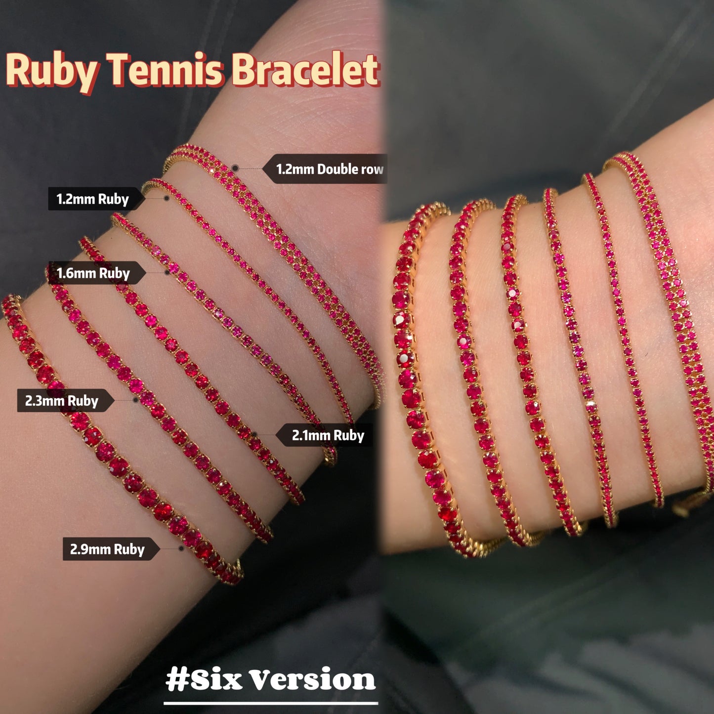 Ruby Tennis Bracelet | 18K gold | Natural Gemstone