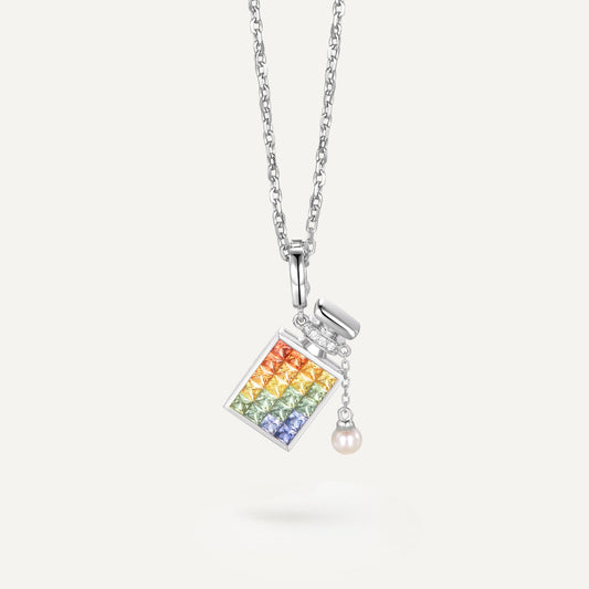 Artistic Perfume Pendant  | 18K white gold