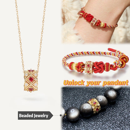 Ruby Crucis Eternum Necklace | 18k yellow gold | Natural Gemstone