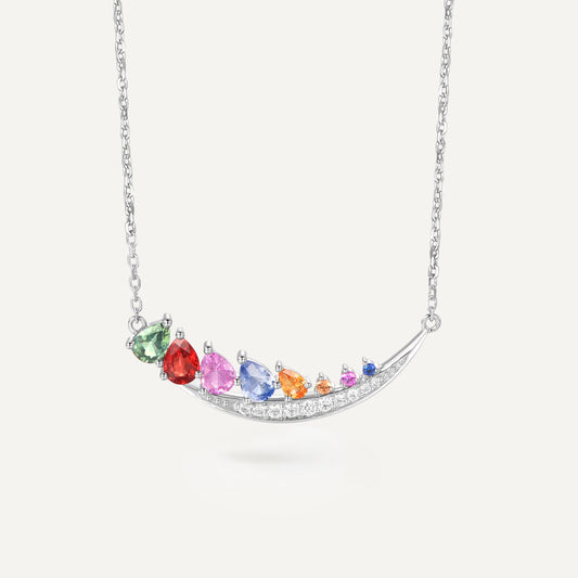 Moon Boat Necklace (Teardrop) | 18K White Gold